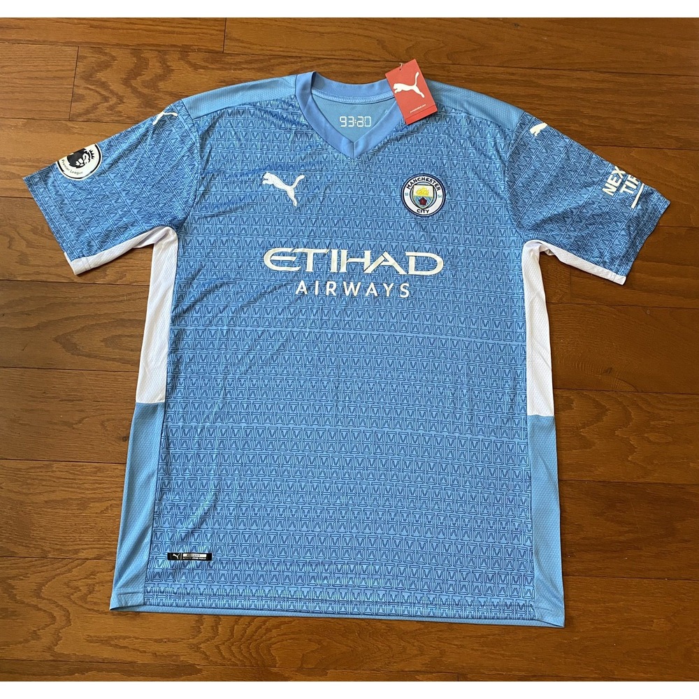 PUMA Manchester City Etihad Airways Men's XL Soccer Jersey Blue/White New! NWT